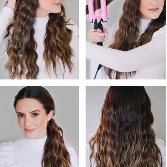 Allure 3 Barrel Curling Iron Hair Crimper: Dual Voltage Three Barrels Hair Waver - Picture 2 of 11